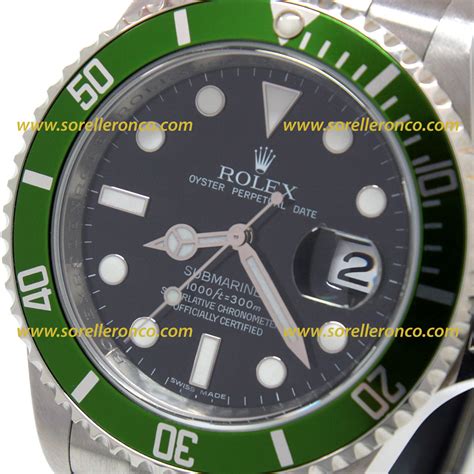 rolex nero ghiera verde|modello rolex 16610.